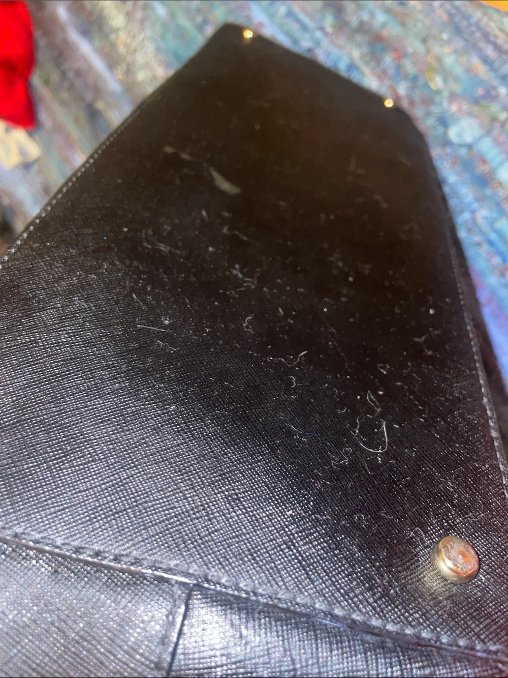 kate spade Black Saffiano Satchel with Gold Logo